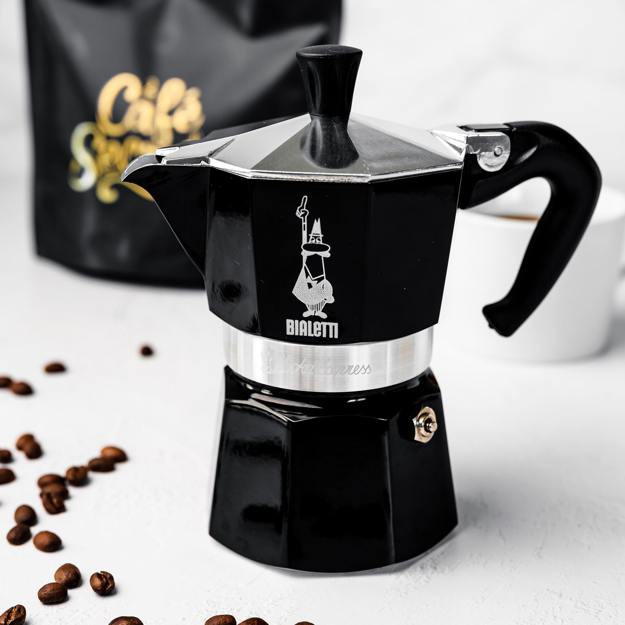 Cafetera Moka Inducción 2 tazas (tamaño espresso) negra Bialetti - Thè  Legend